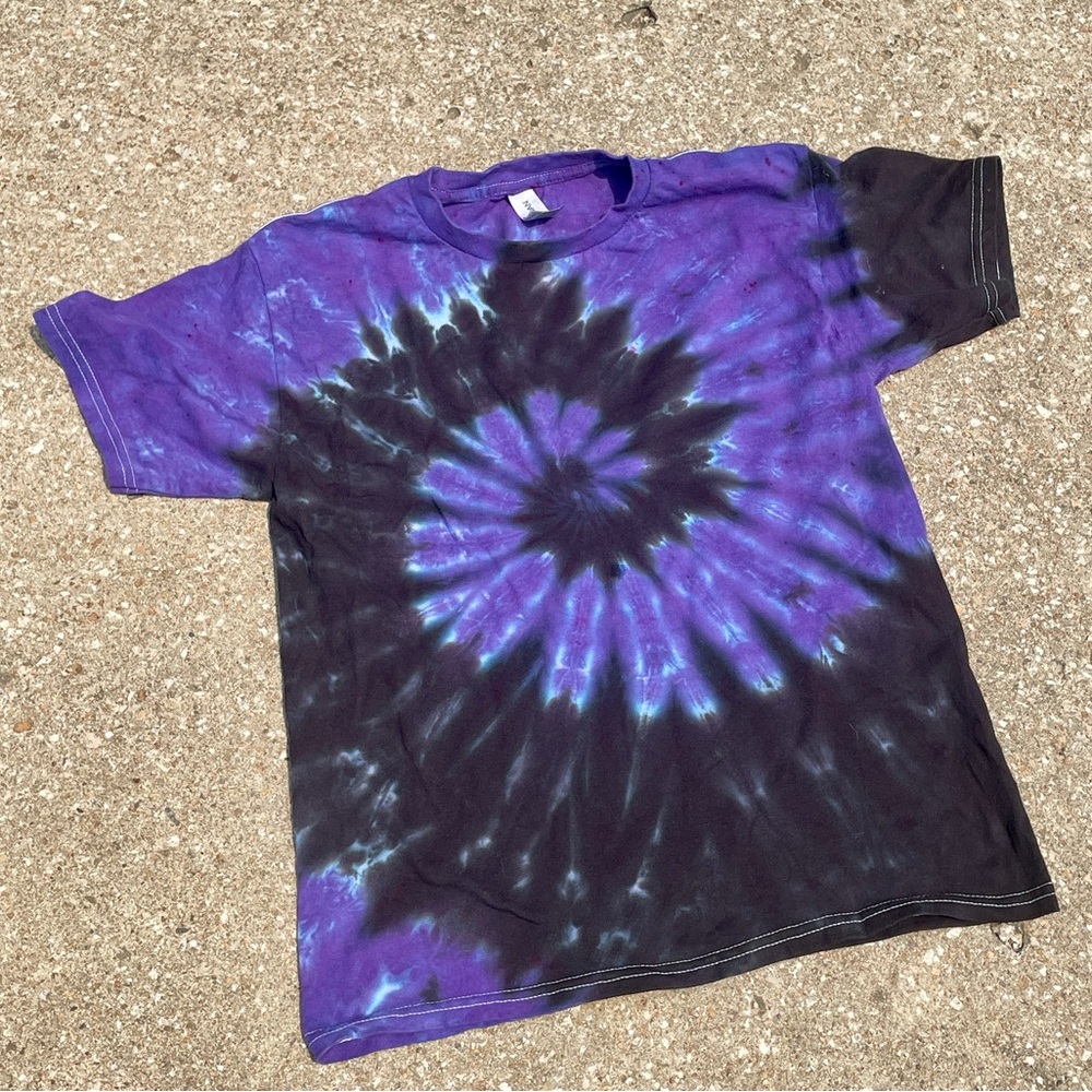Purple and Black Tie-Dye T-Shirt